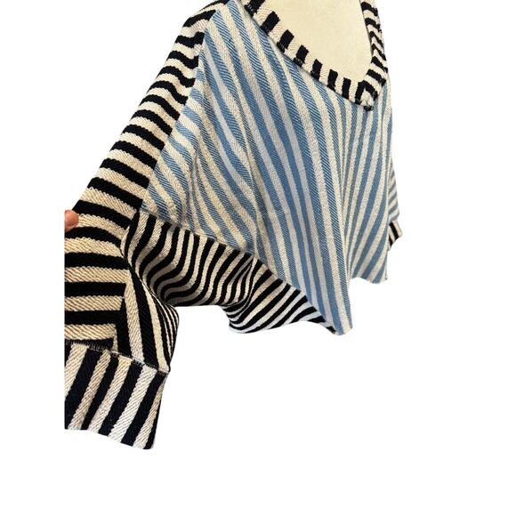 Free People Beach BRB Pullover Mixed Stripe Coastal Boho Size M - Picture 5 of 6